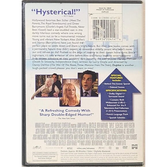 Duplex DVD 2003 Comedy Ben Stiller Drew Barrymore 2 Disc Special Features - Picture 2 of 9